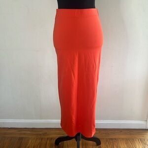Orange H&M Maxi Skirt With A Back Slit